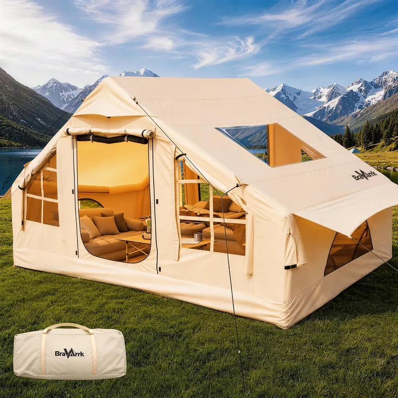 BravArrk Inflatable Tent with Skylight & Stove Jack